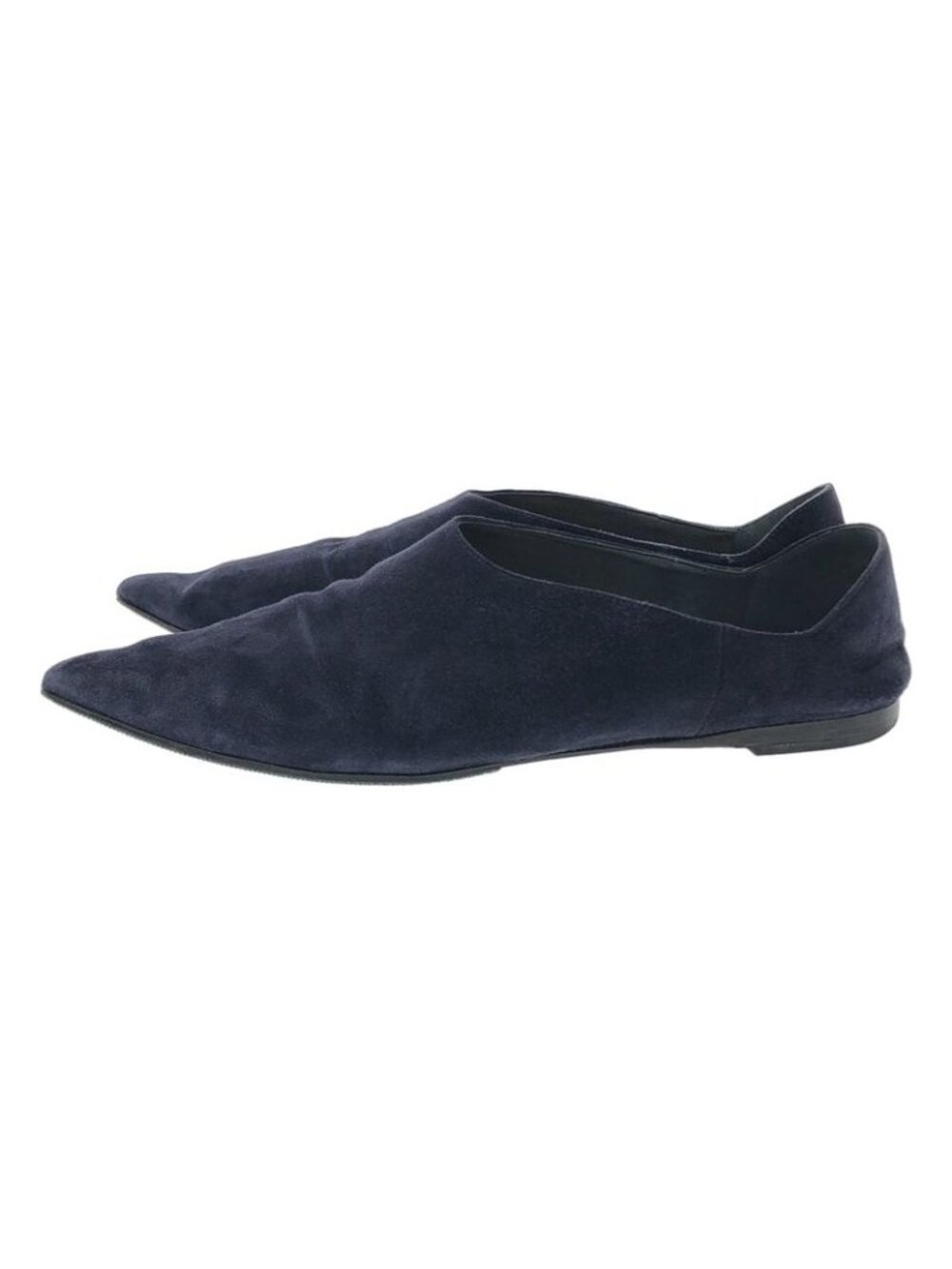 Prada Pointed Toe Suede Flat Shoes 1 S574 H Navy 37 2 - Picture 3 of 8
